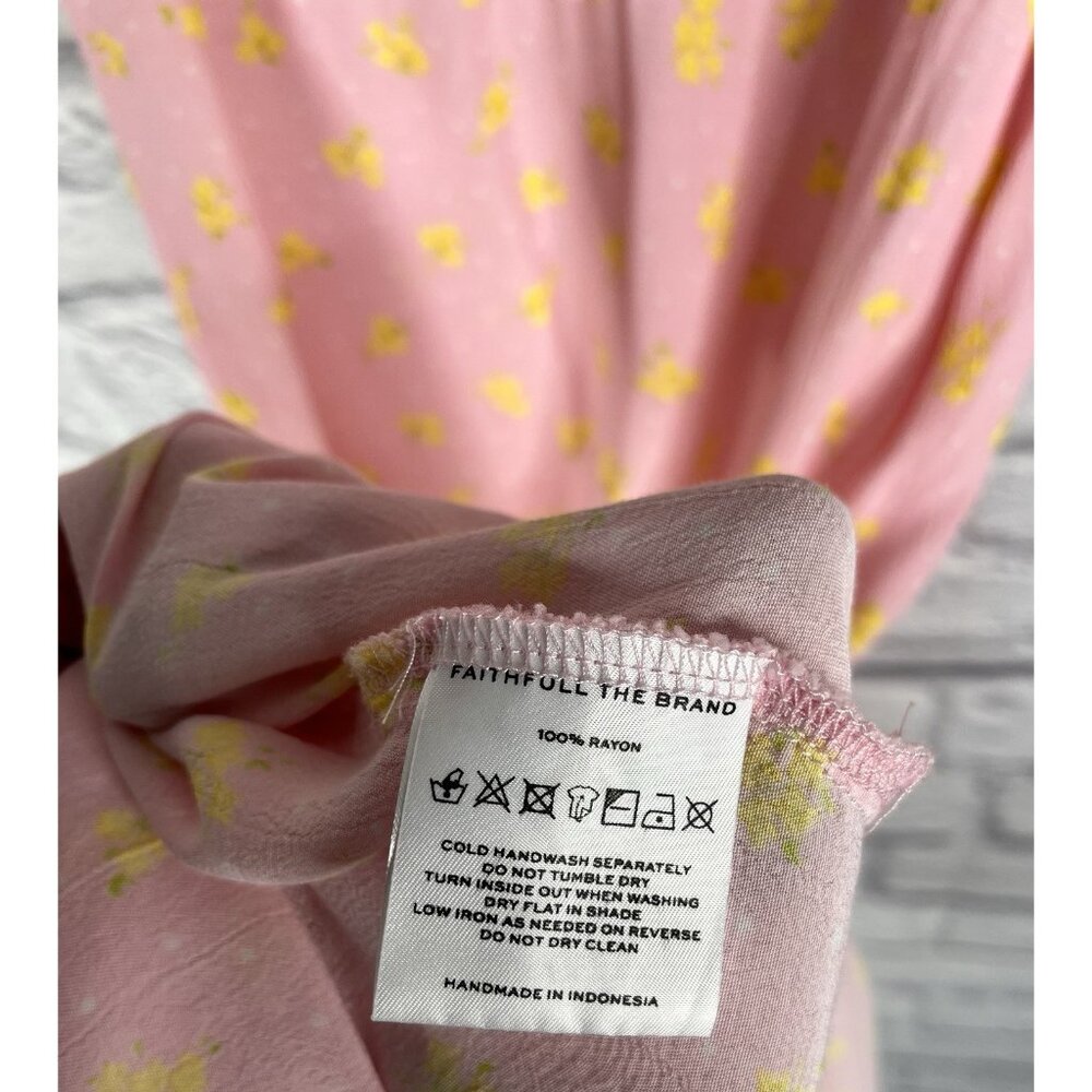 FAITHFULL THE BRAND Women's Pink Floral Luda Square Neck Dress US 2 - Picture 5 of 6